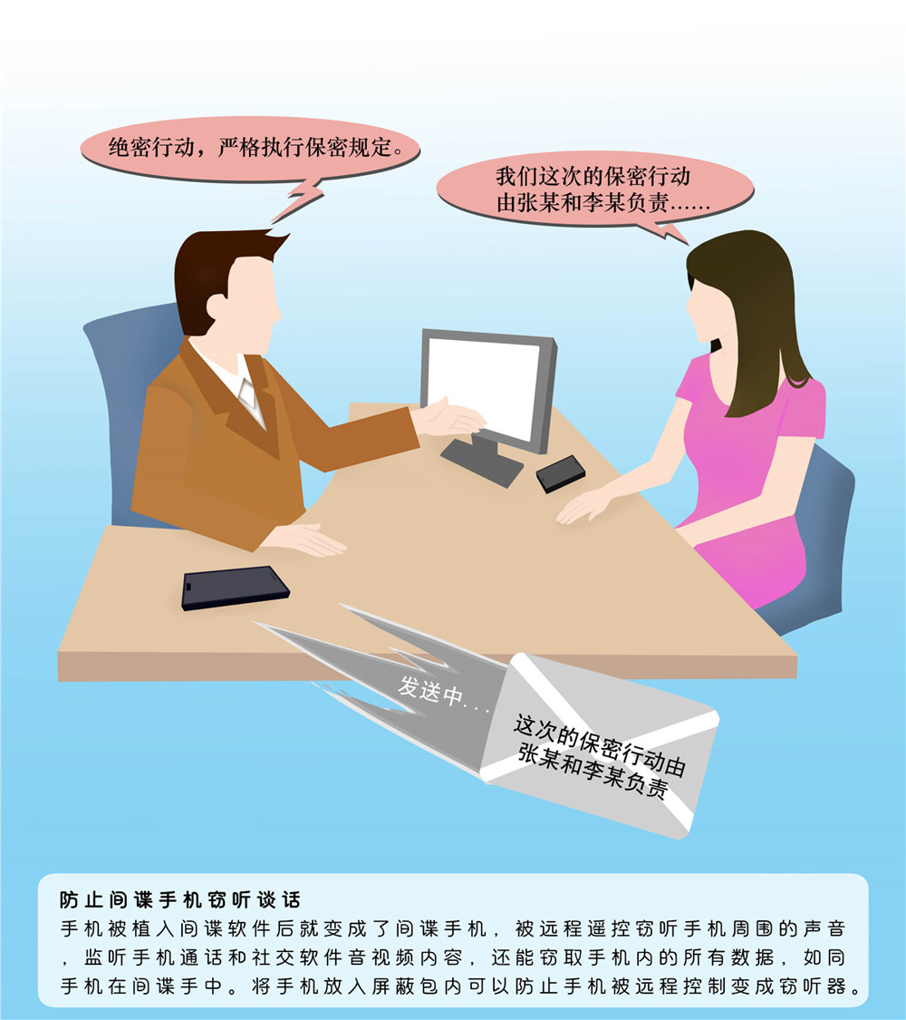 1、防止間諜手機(jī)竊聽(tīng)談話